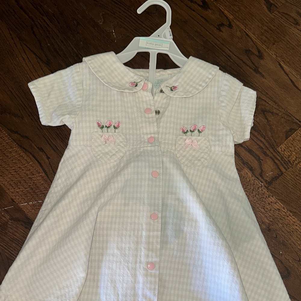 Okie Dokie Cream Baby Outfit with bloomers